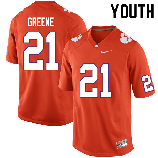 Youth #21 Malcolm Greene Clemson Tigers College Football Jerseys Sale-Orange